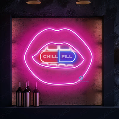 Chill Pill Neon Sign Large Man Cave LED Light