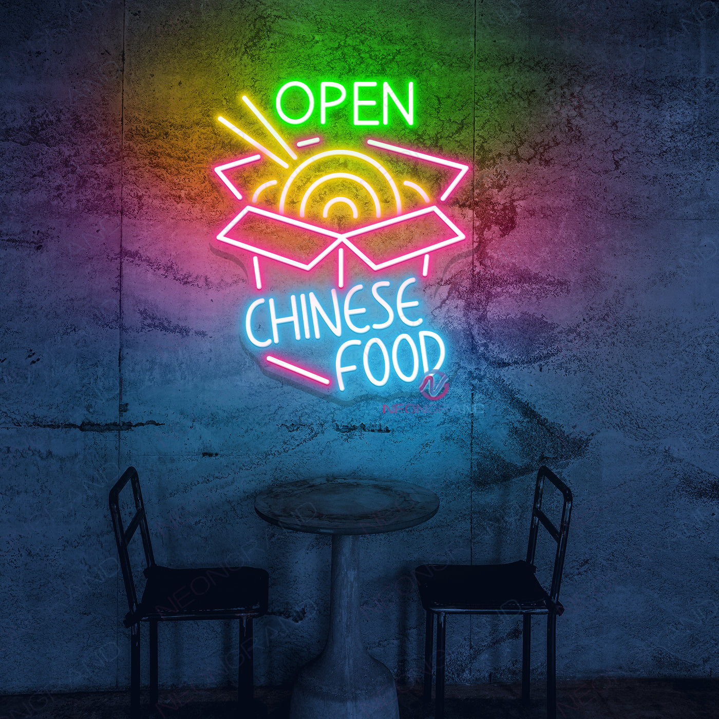 Chinese Food Open Neon Sign Kitchen Led Light