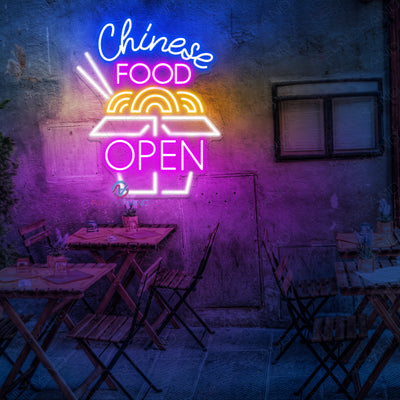 Open Neon Sign Chinese Food Restaurant Led Light