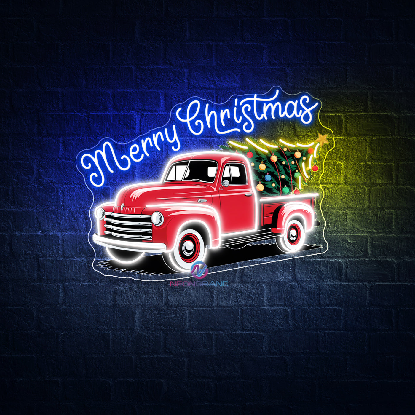 Neon Christmas Sign UV-Printing Christmas Truck LED Light