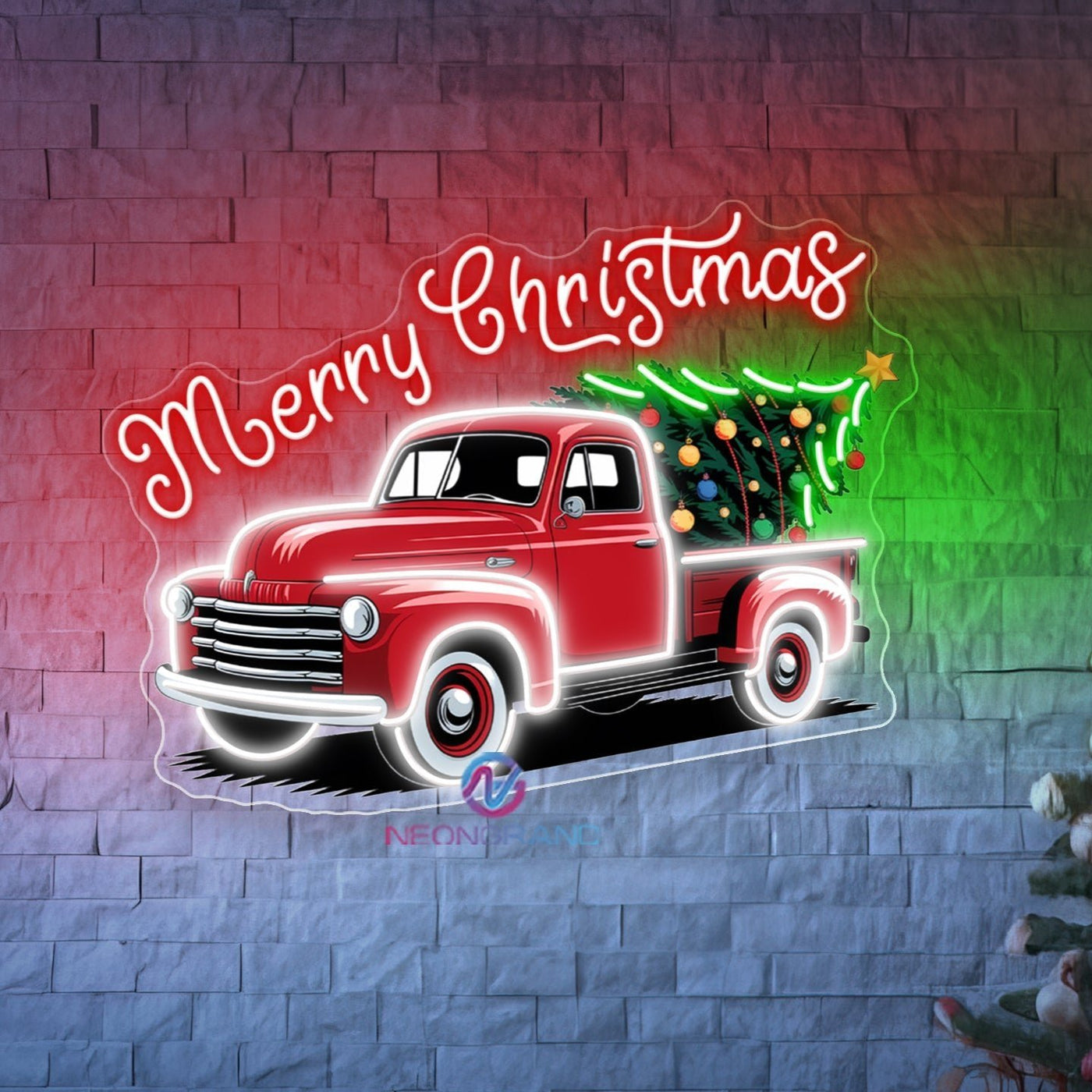 Neon Christmas Sign UV-Printing Christmas Truck LED Light