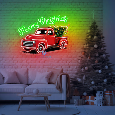 Neon Christmas Sign UV-Printing Christmas Truck LED Light