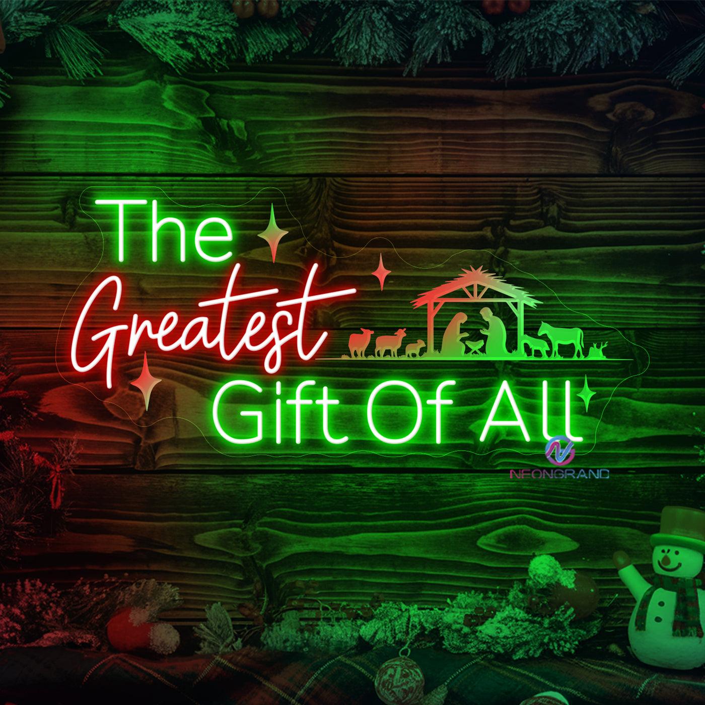 Christmas Neon Sign The Greatest Gift Of All 3D Engraving LED Light