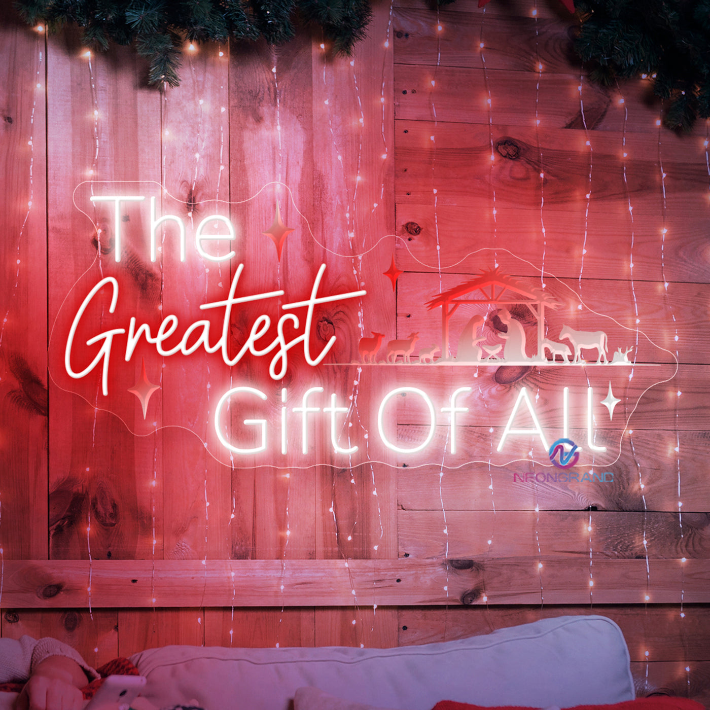 Christmas Neon Sign The Greatest Gift Of All 3D Engraving LED Light