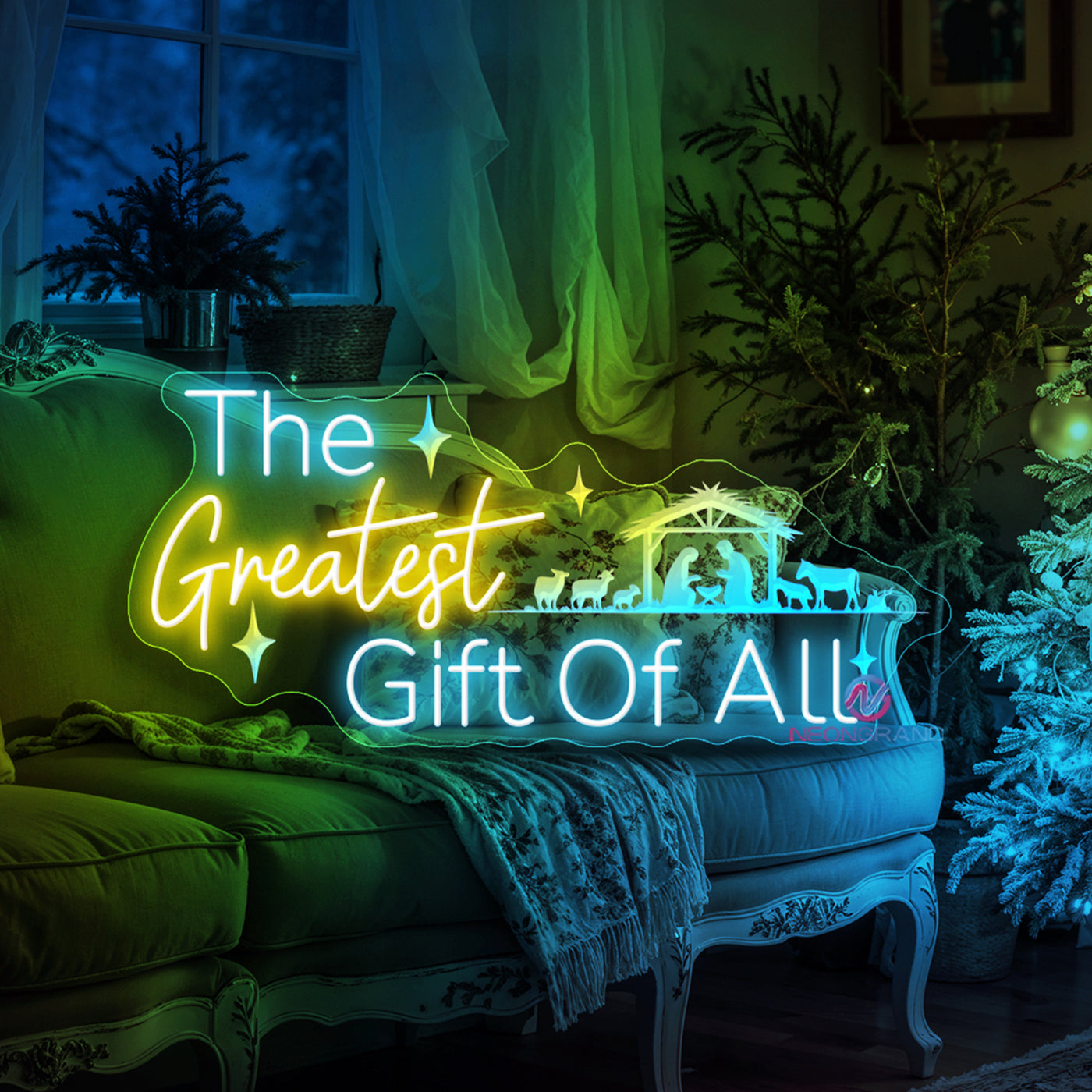 Christmas Neon Sign The Greatest Gift Of All 3D Engraving LED Light