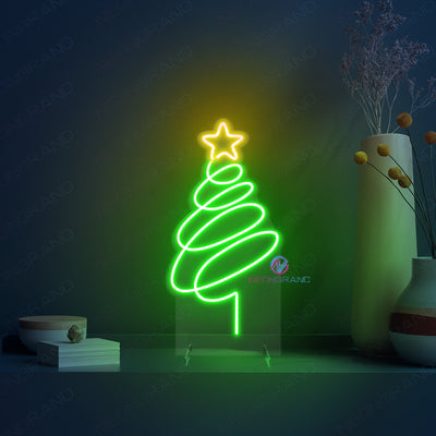 (Add This Gift to Your Cart) Christmas Tree Neon Sign Standing Base Xmas LED Light