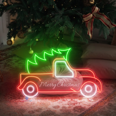 Christmas Truck Neon Sign Engraving Xmas LED Light
