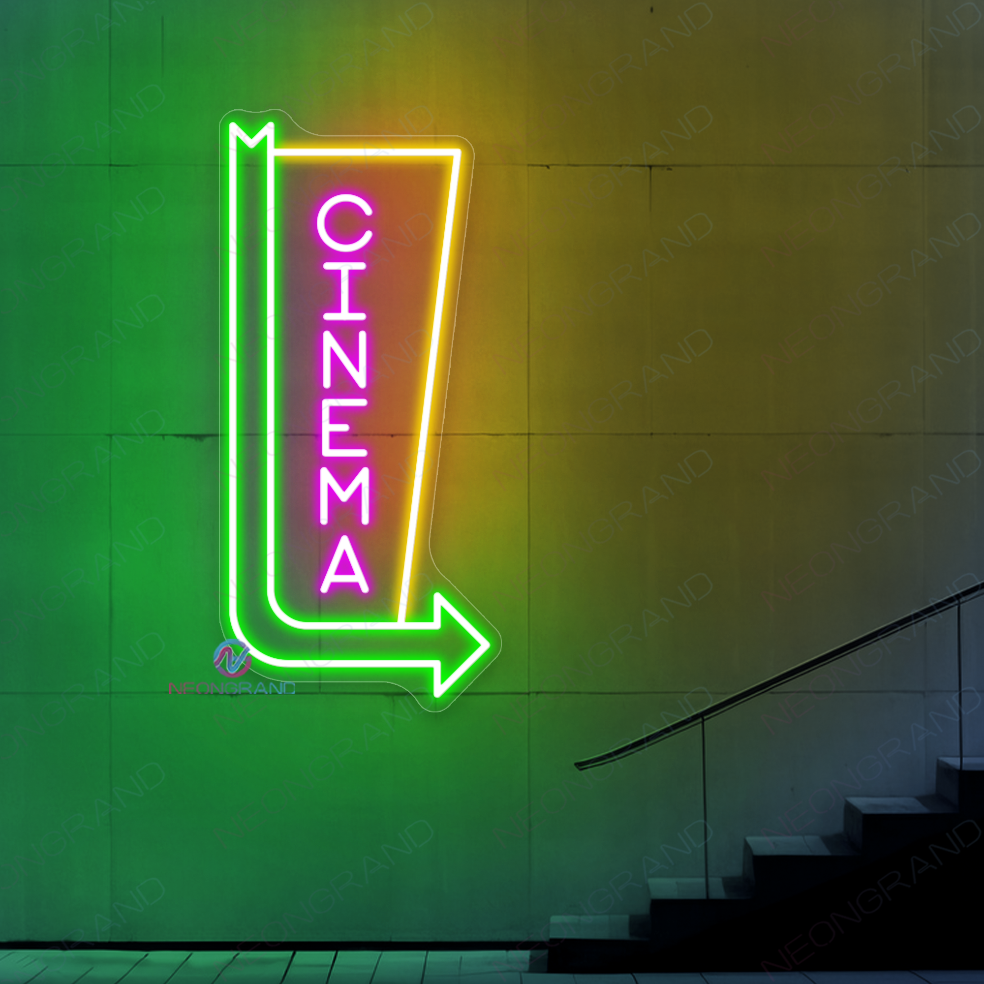 Cinema Neon Sign Arrow Business LED Light