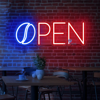 Coffee Open Neon Sign Storefront Cafe Led Light