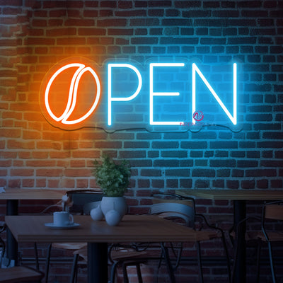 Coffee Open Neon Sign Storefront Cafe Led Light