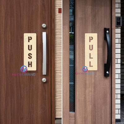 Push & Pull Sign Wooden Office Sign