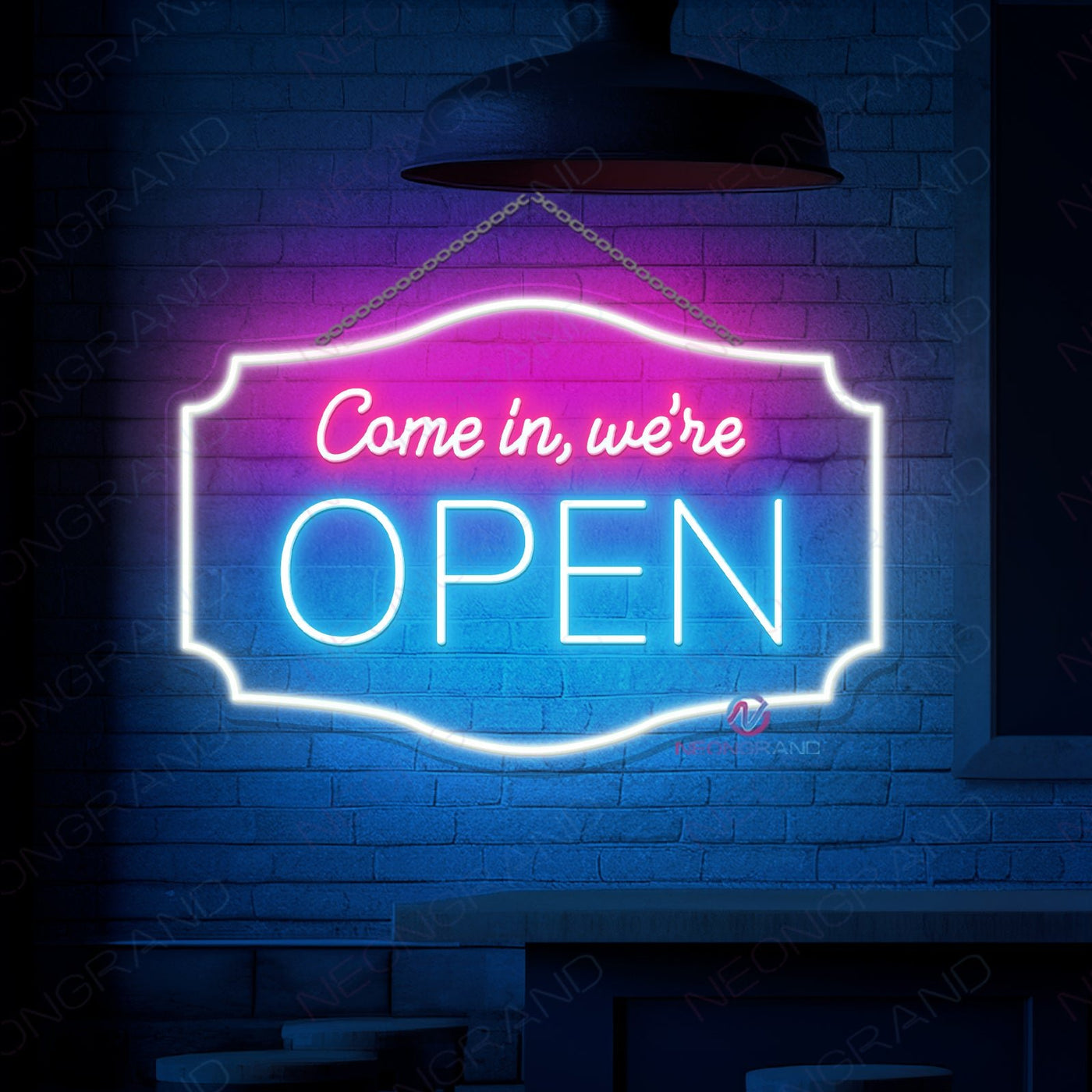 Large Open Neon Sign Come In We're Open Led Light