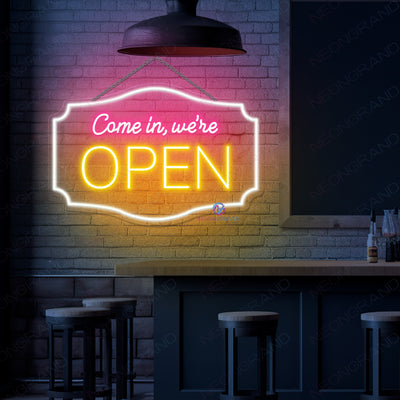 Large Open Neon Sign Come In We're Open Led Light