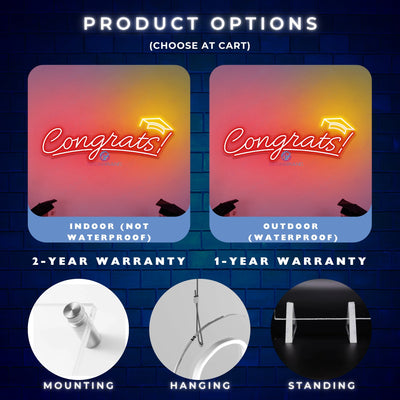 Congrats Neon Sign Congratulations LED Light