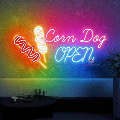 Corn Dog Open Neon Sign Business Led Light