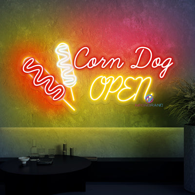 Corn Dog Open Neon Sign Business Led Light