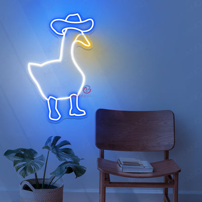 Duck Cowboy Neon Sign Man Cave Led Light