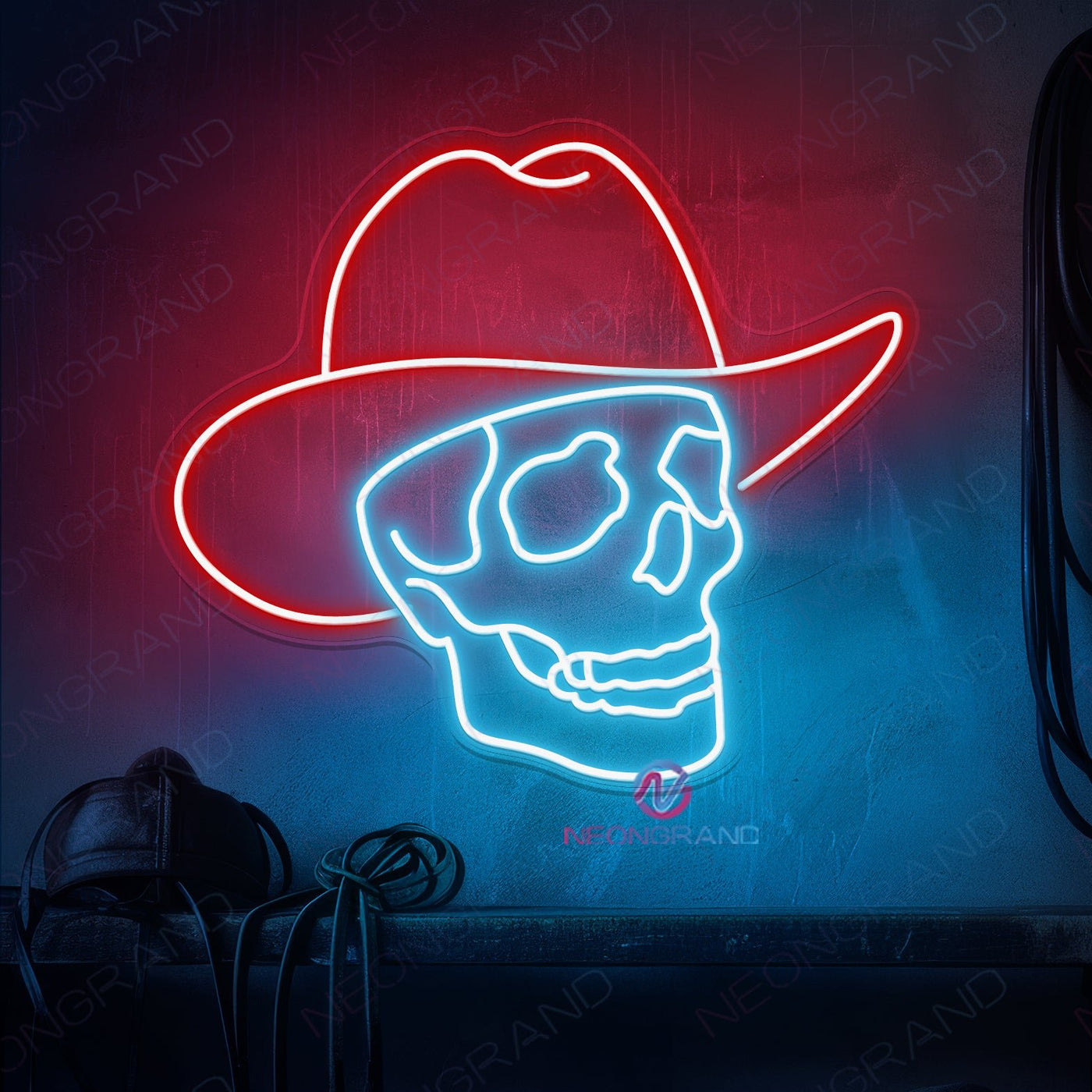 Cowboy Neon Sign Skull Man Cave Led Light