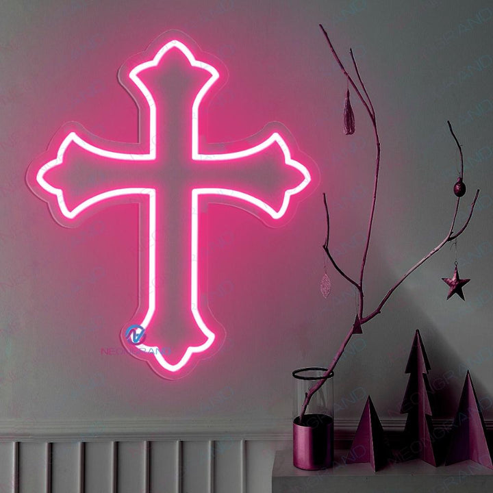 JanHune Cross Neon Signs Jesus Saves LED Signs for Wall