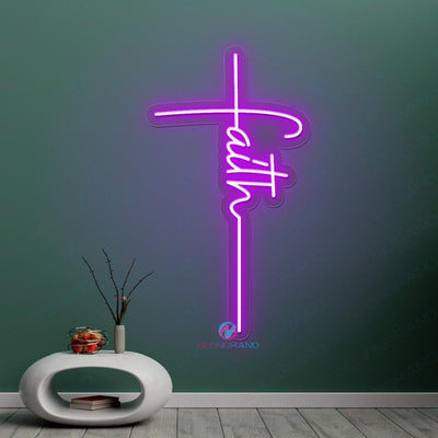 Cross Neon Sign Jesus Faith Neon Sign Led Light purple