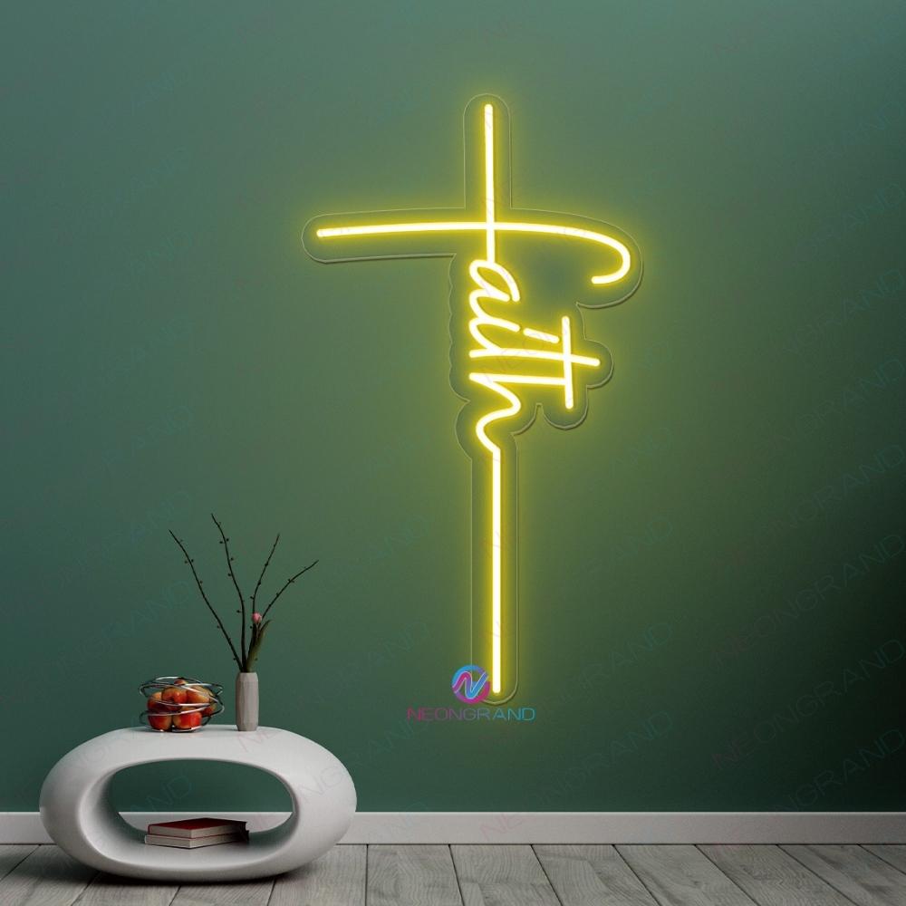 Cross Neon Sign Jesus Faith Neon Sign Led Light - NeonGrand