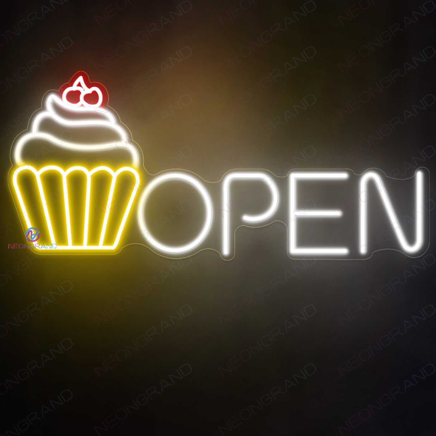Neon Cupcake Open Sign Business Led Light