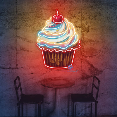 Cupcake Neon Sign UV Printed Kitchen Led Light