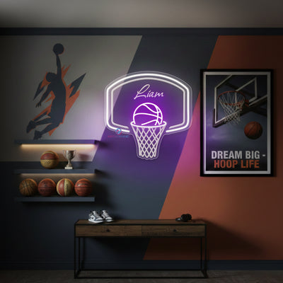 Custom Name Neon Sign Personalized Engraving Basketball LED Light