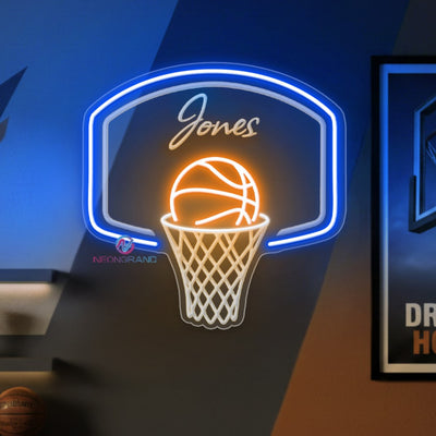 Custom Name Neon Sign Personalized Engraving Basketball LED Light