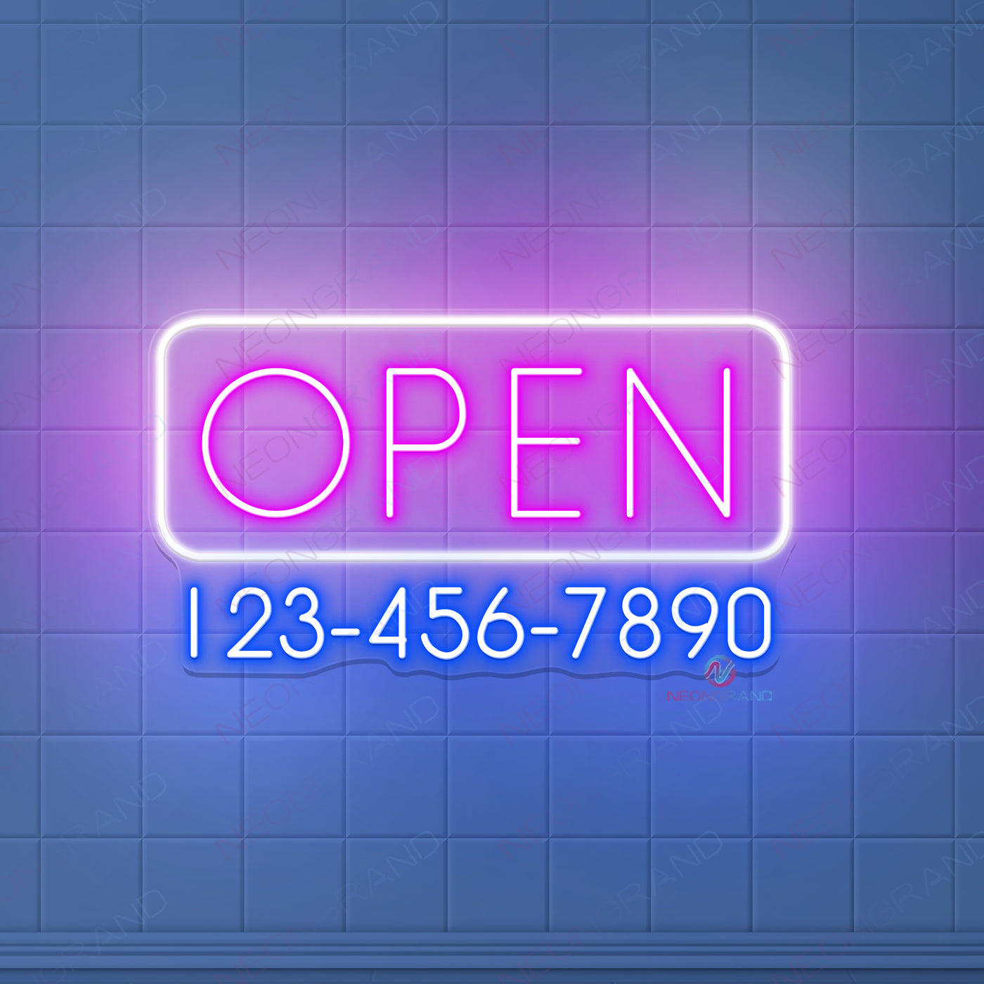 Custom Phone Number Neon Sign Open Led Light