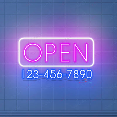 Custom Phone Number Neon Sign Open Led Light