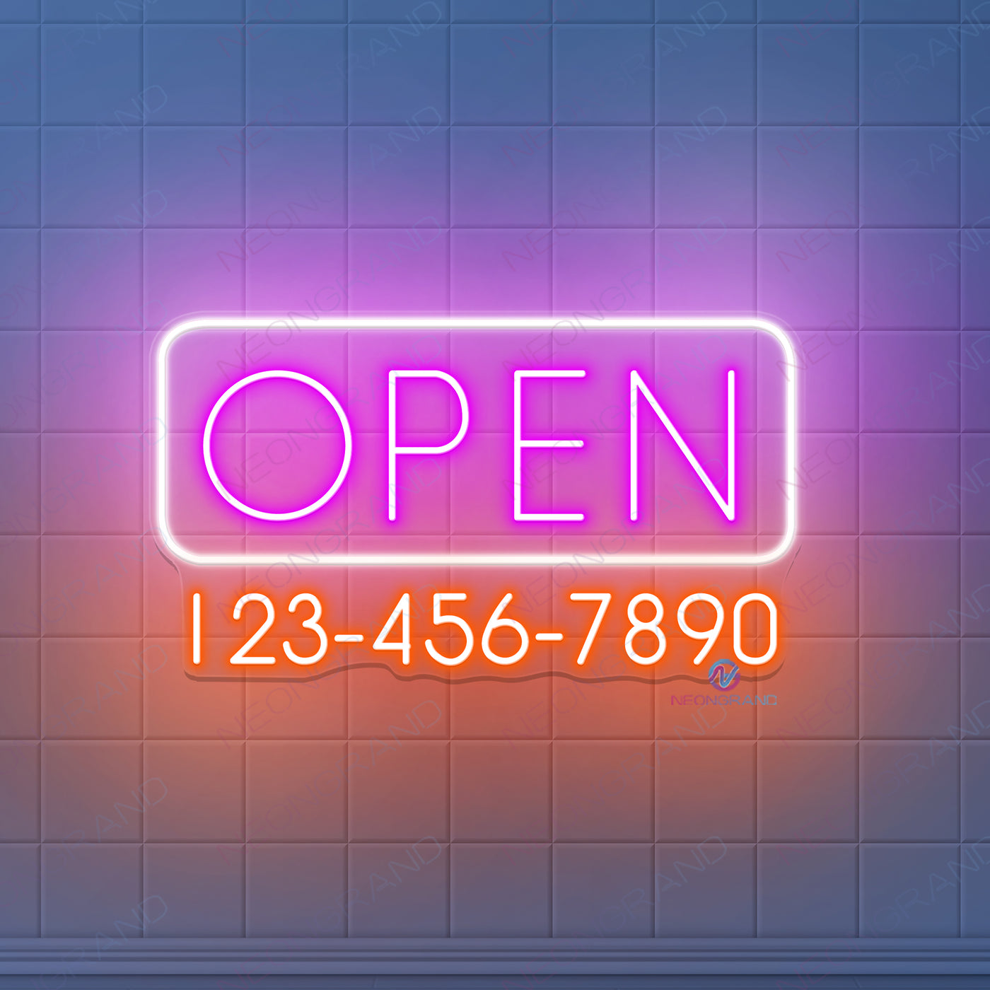 Custom Phone Number Neon Sign Open Led Light