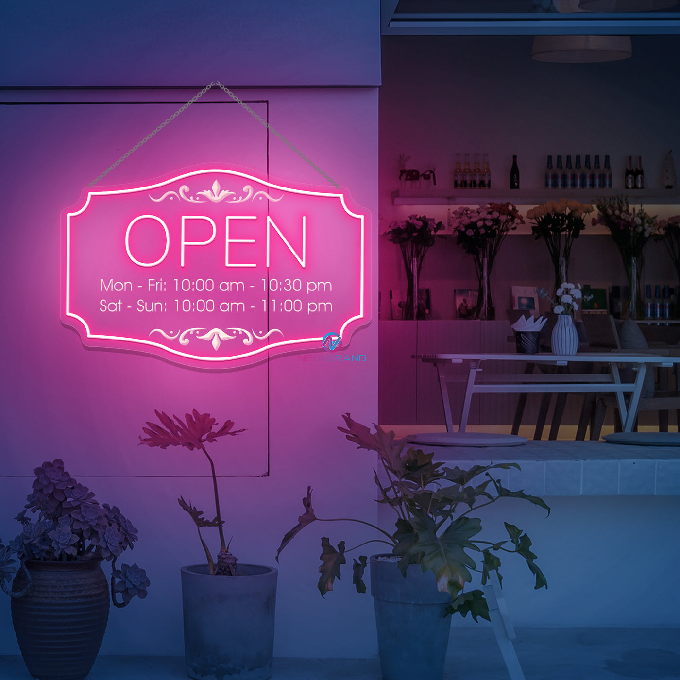 Personalized Open Neon Sign Custom Opening Hours Led Light