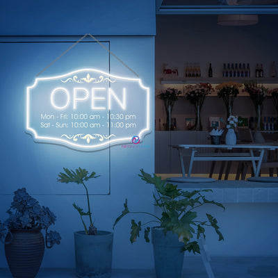 Personalized Open Neon Sign Custom Opening Hours Led Light