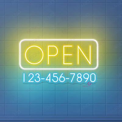 Custom Phone Number Neon Sign Open Led Light