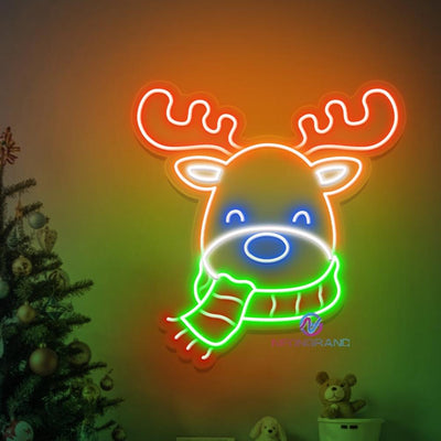 Deer Neon Sign Christmas LED Light For Room Decoration