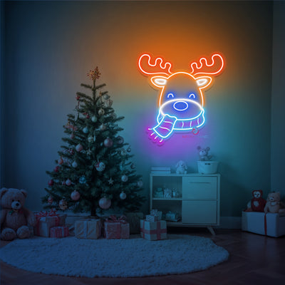 Deer Neon Sign Christmas LED Light For Room Decoration