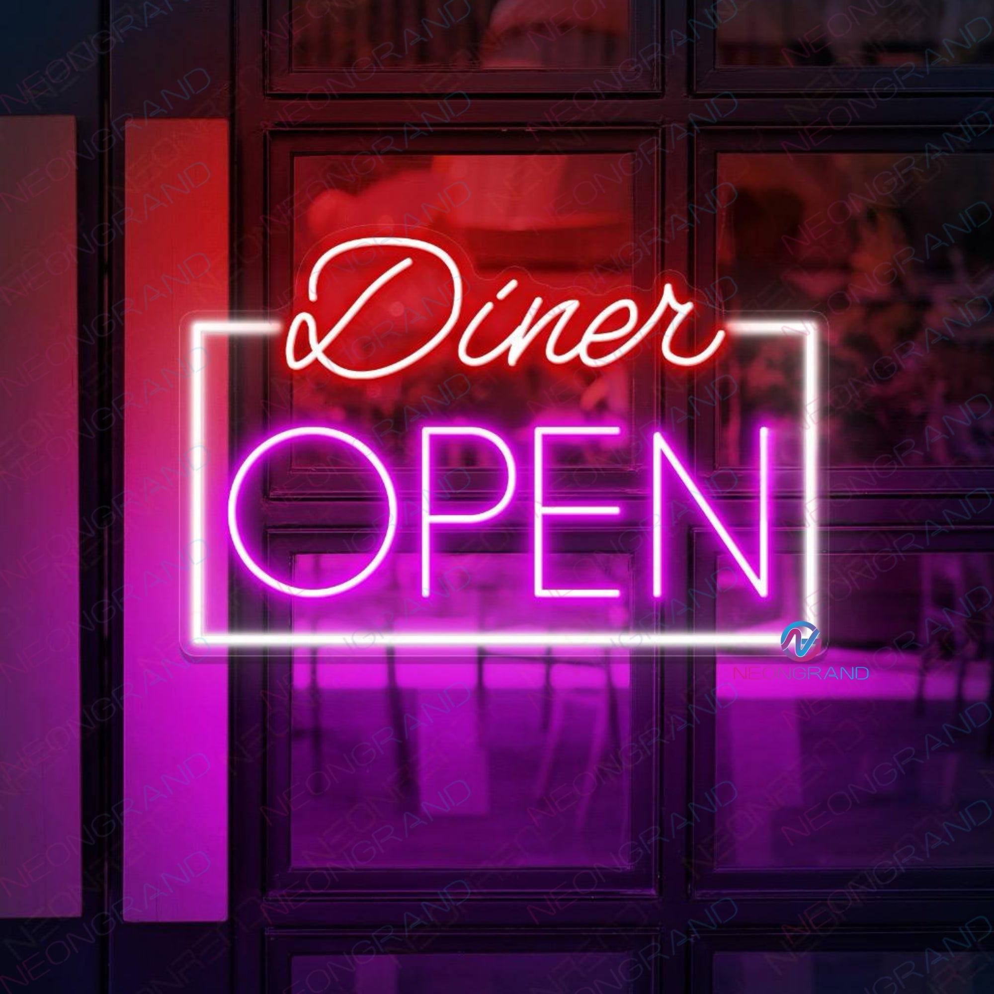 Diner Open Neon Sign Restaurant Led Light NeonGrand