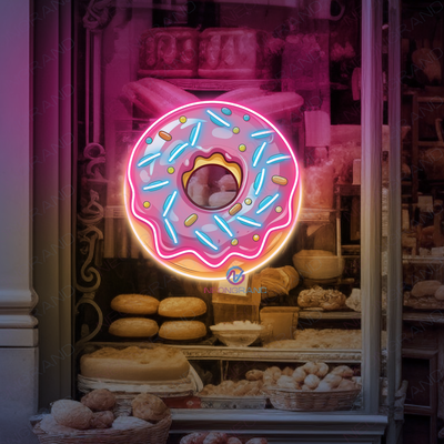 Donut Neon Sign UV-Printing Coffee LED Light