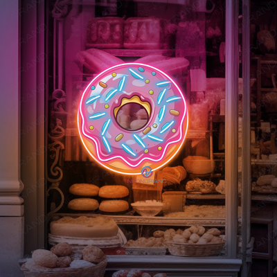 Donut Neon Sign UV-Printing Coffee LED Light