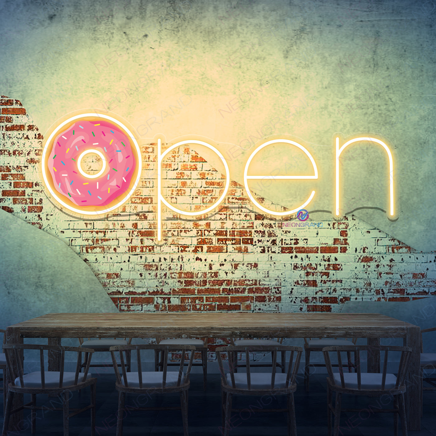 Open Neon Sign Donut Restaurant Led Light