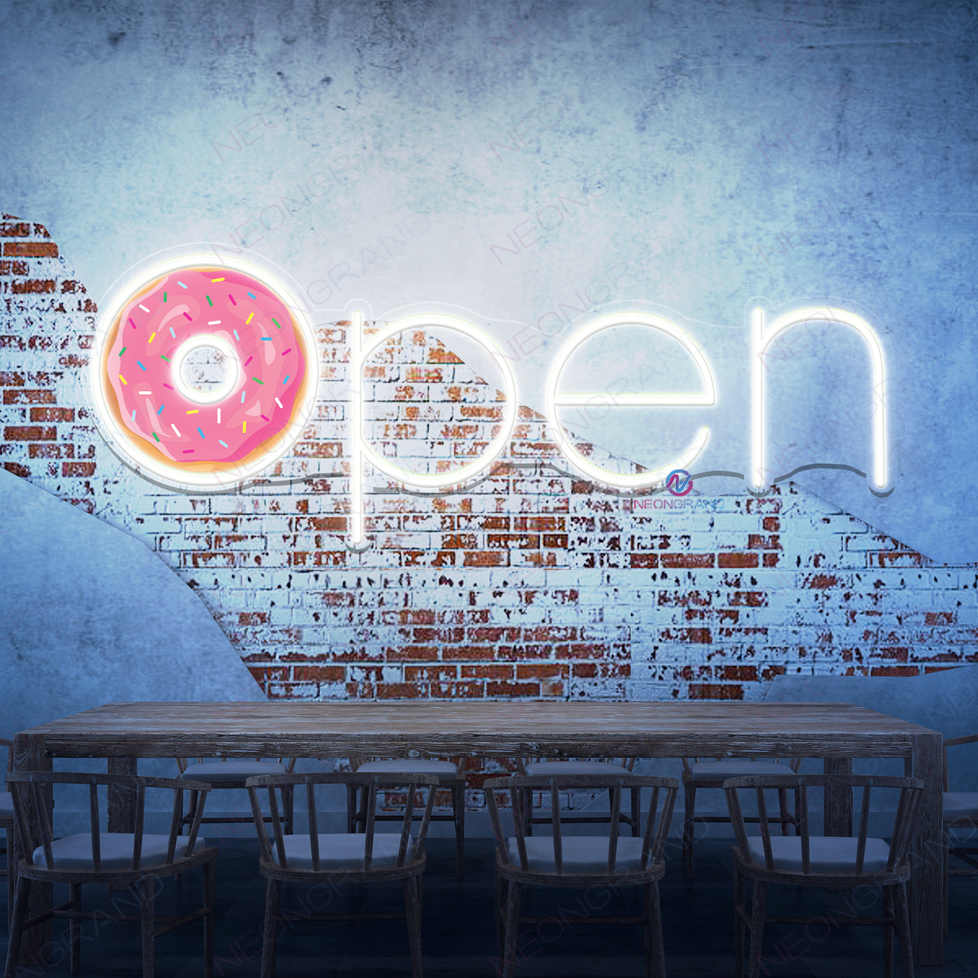 Open Neon Sign Donut Restaurant Led Light