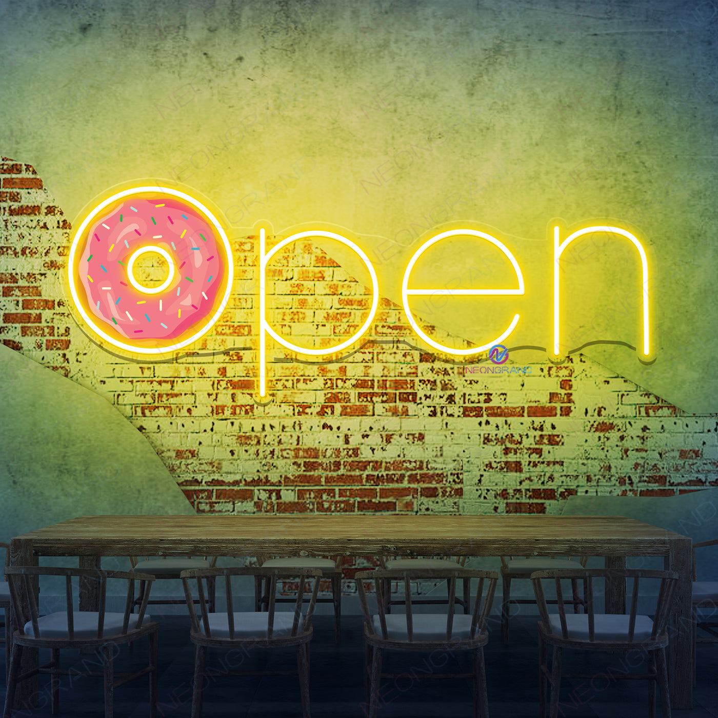 Open Neon Sign Donut Restaurant Led Light