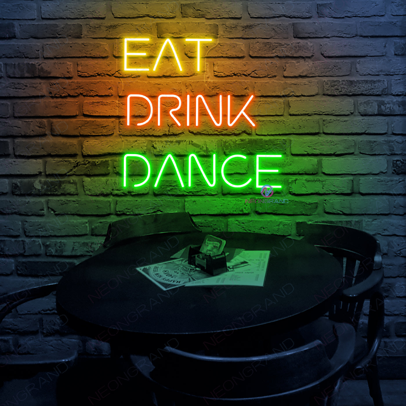 Eat Drink Dance Neon Sign Led Word Lights