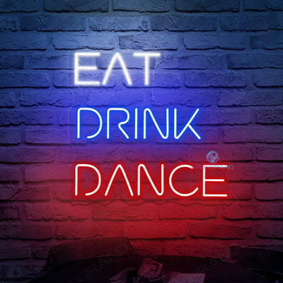 Led Word Lights Eat Drink Dance Neon Sign