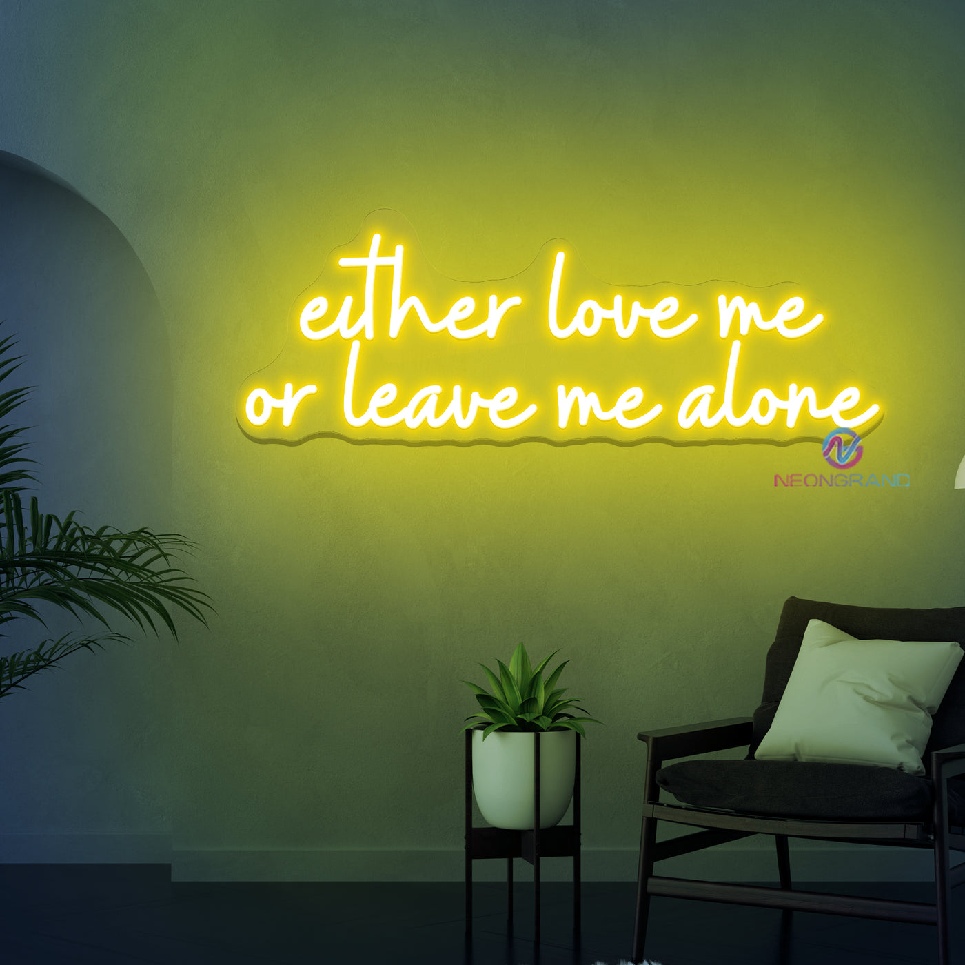 Either Love Me or Leave Me Alone Neon Sign Led Light