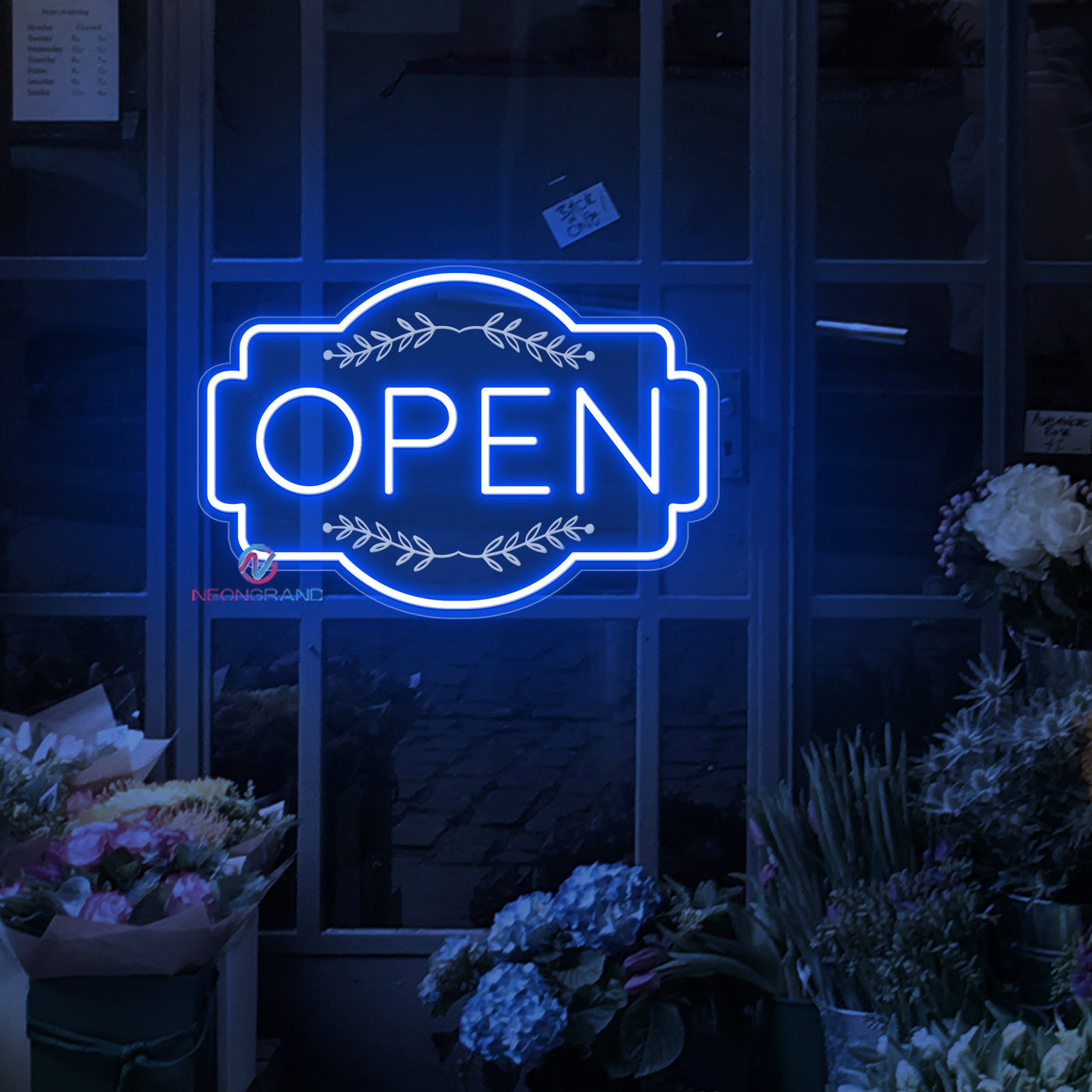 Retro Engraving Open Neon Sign Storefront LED Light