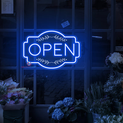 Retro Engraving Open Neon Sign Storefront LED Light