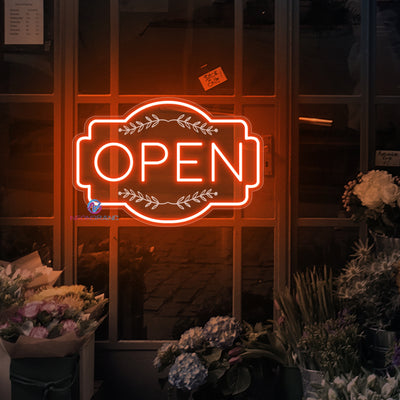 Retro Engraving Open Neon Sign Storefront LED Light