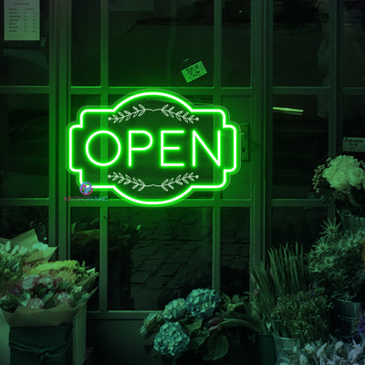 Retro Engraving Open Neon Sign Storefront LED Light